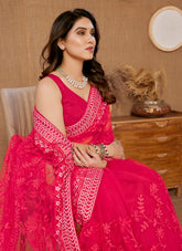 Trendy Pink Colour Saree